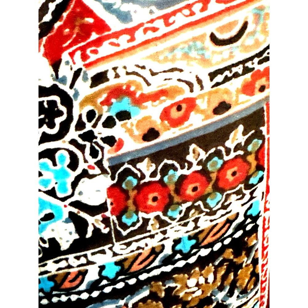 Mix It Paisley Print Deep V Neck Medium Boho Chic Patchwork Empire Waist Trim - Picture 14 of 15